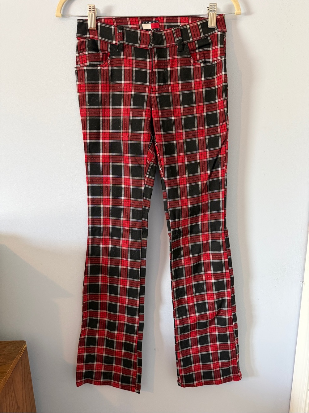 Tommy Hilfiger Red and Black Plaid Bootcut Pants